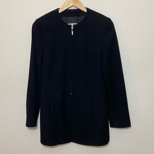 Vintage Gibierre Donna black wool zip up sweater jacket